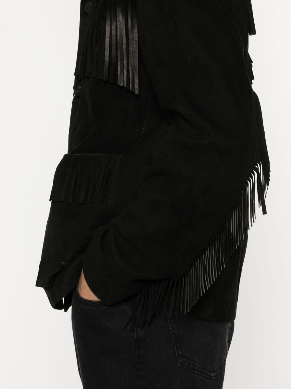 fringed suede jacket - 5