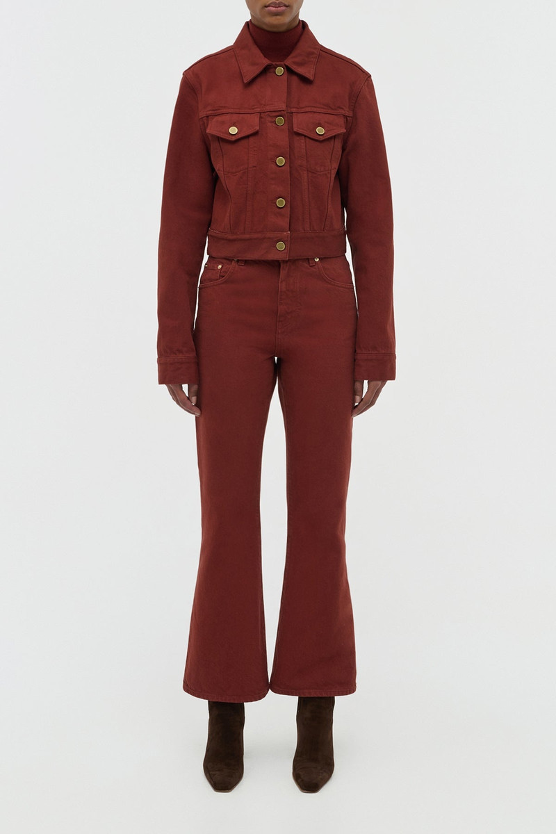 GABRIELA HEARST Bronte Jacket in Burnt Sienna Recycled Cotton Denim outlook