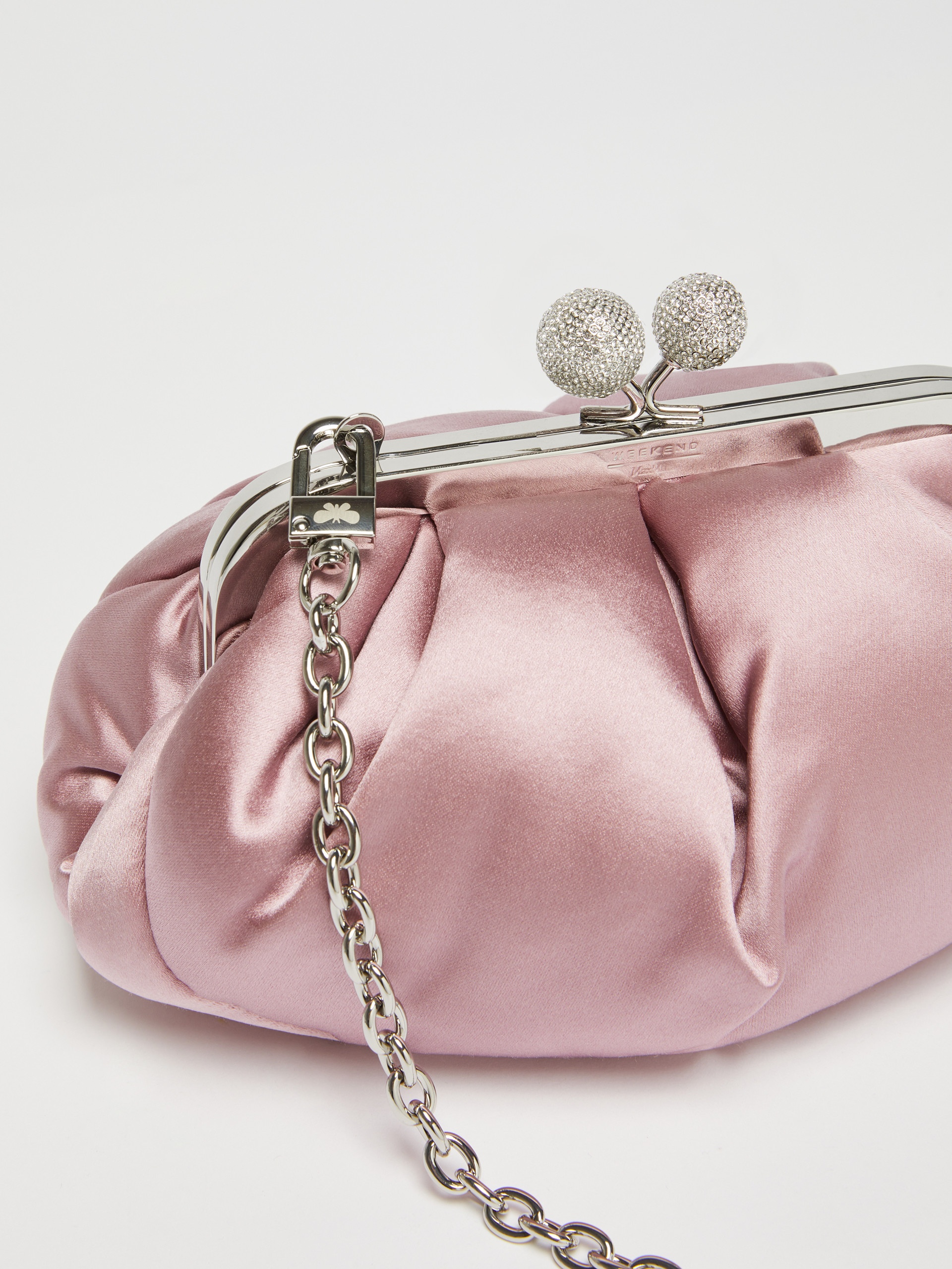 EMMY Small satin Pasticcino Bag with rhinestones - 4