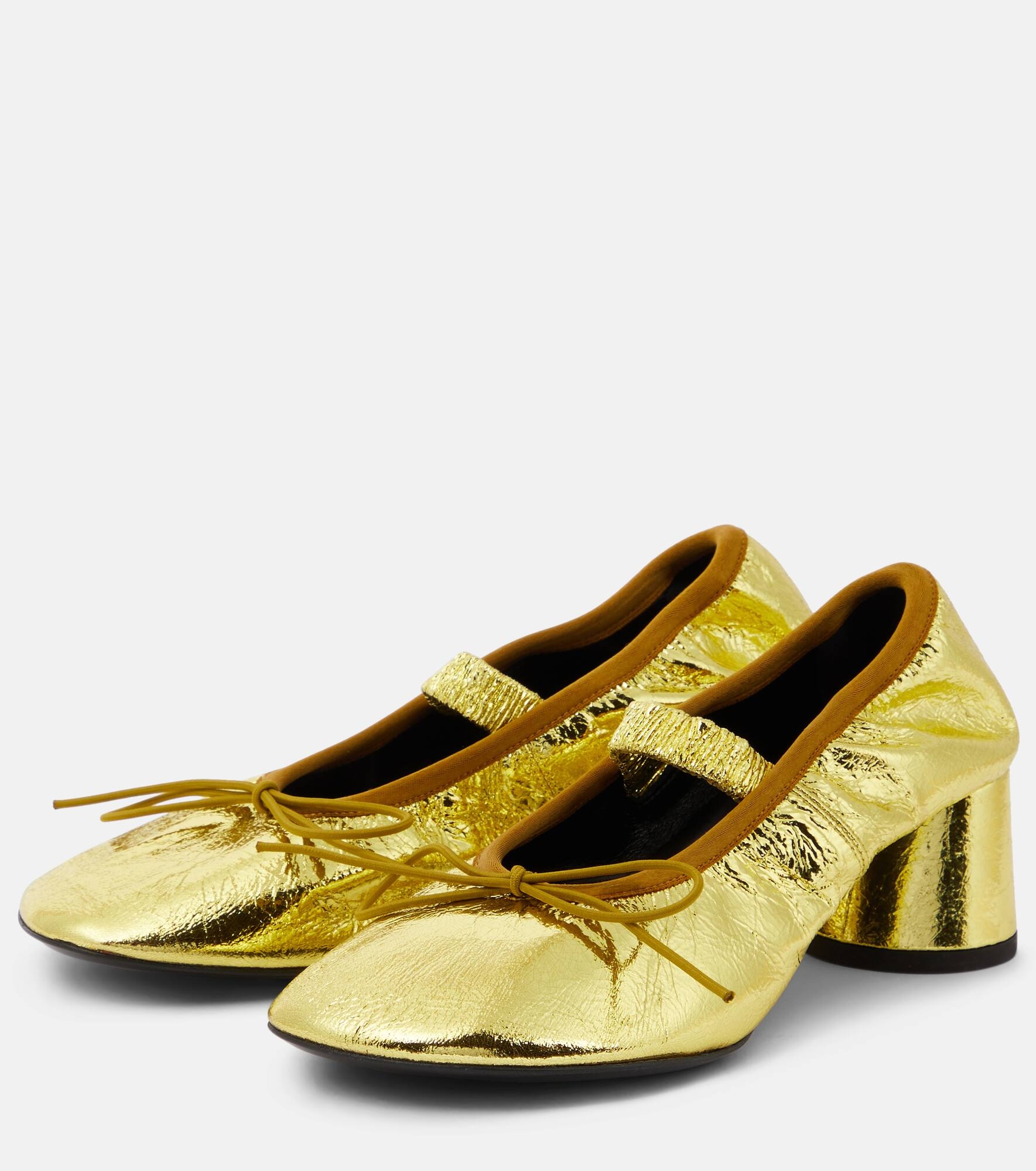 Glove metallic leather Mary Jane pumps - 5