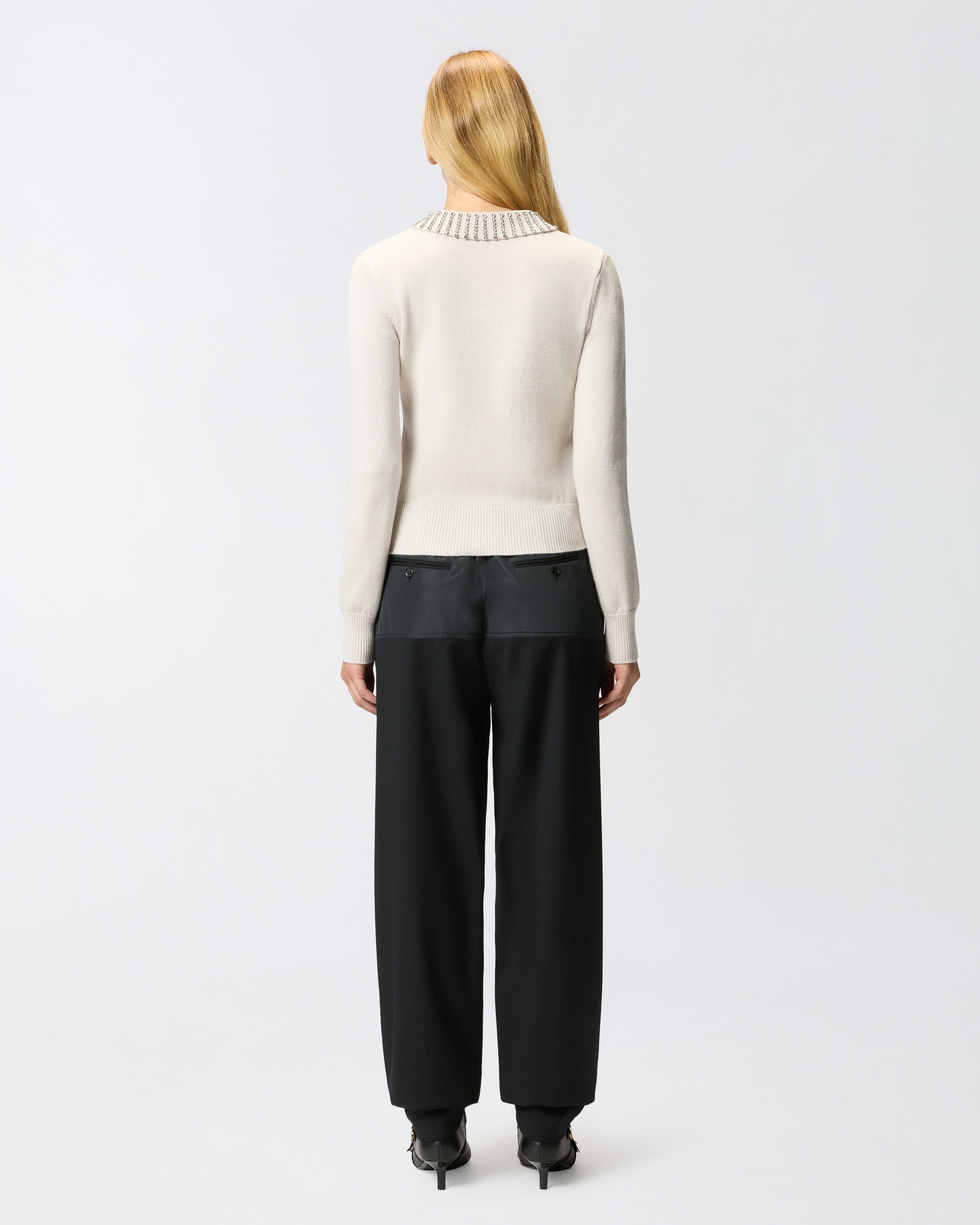 SWEATER WITH COLLAR AND RHINESTONES - 4