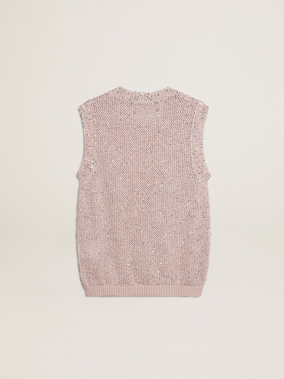 Mesh knit top with sequins and contrasting details - 6