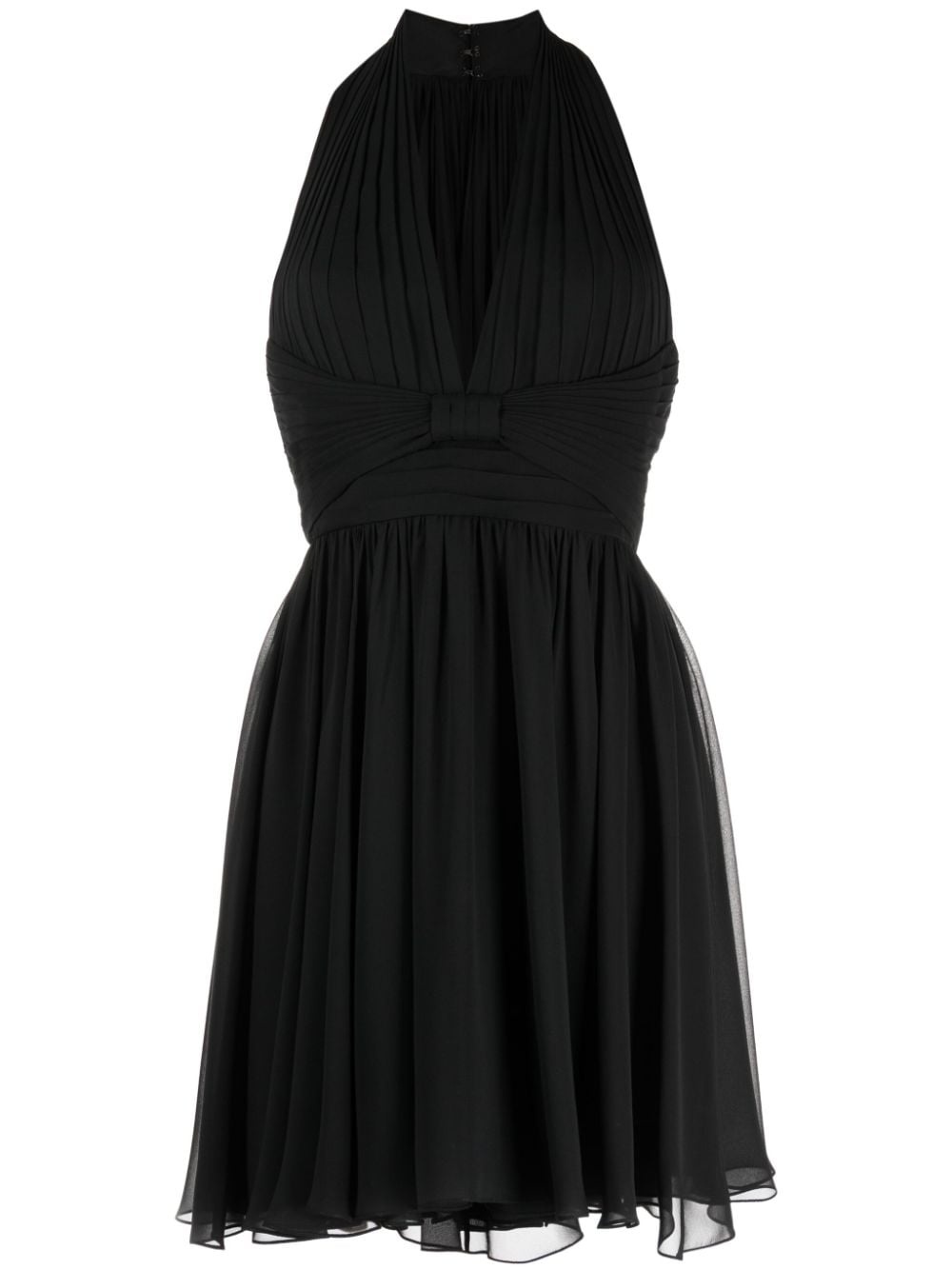 V-neck silk minidress - 1