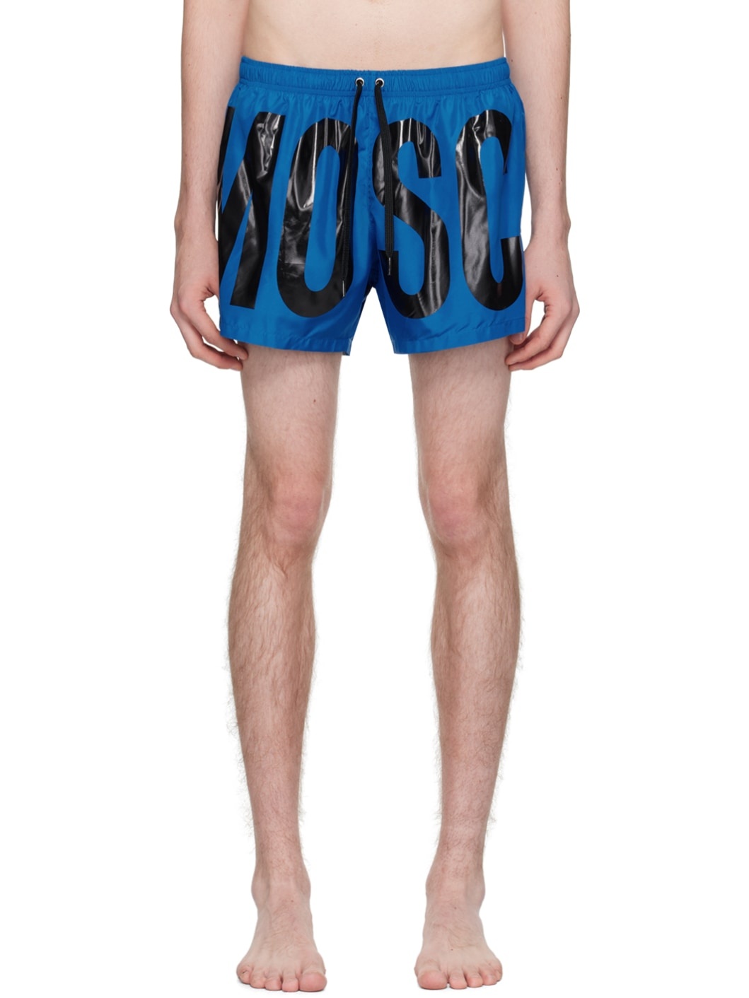 Blue Printed Swim Shorts - 1