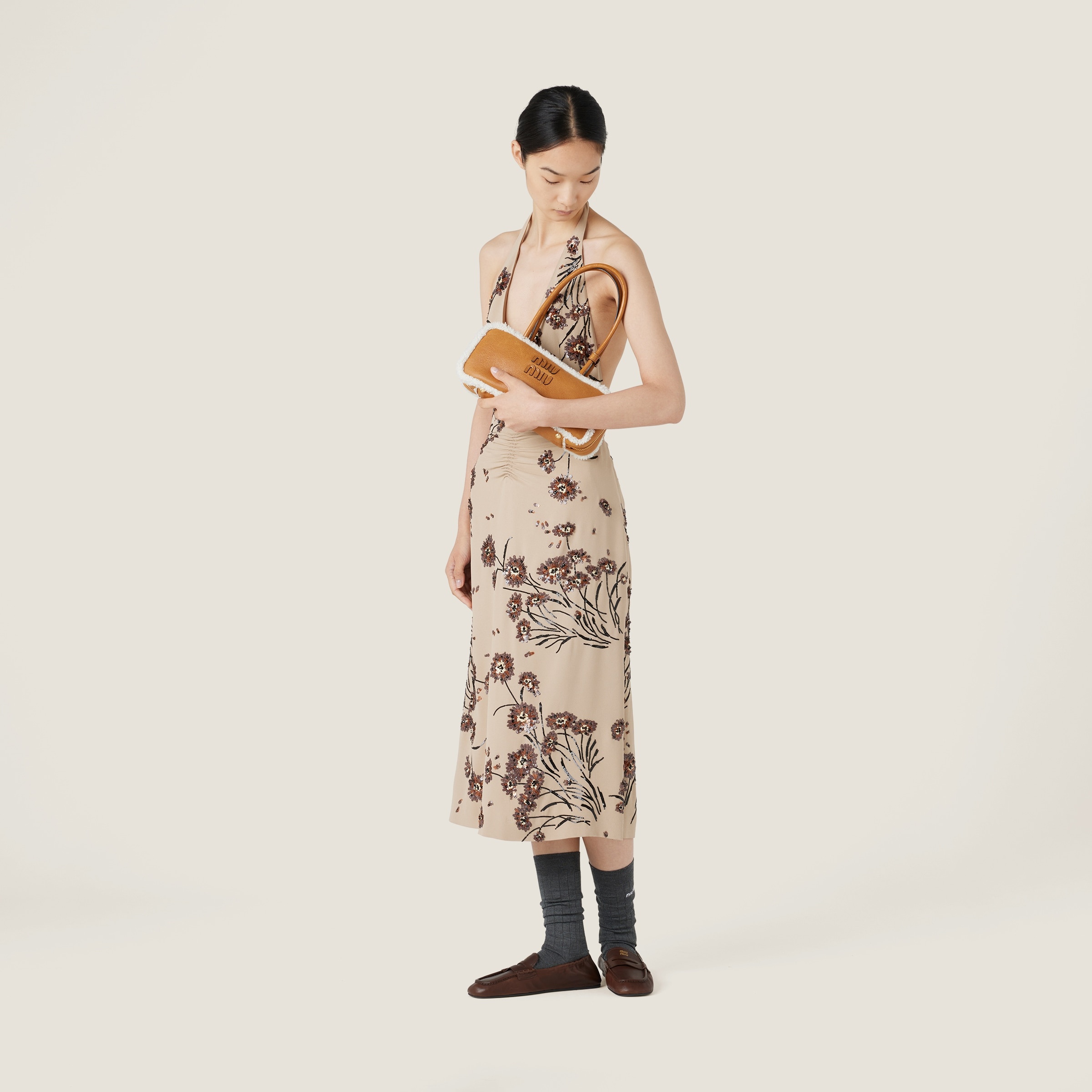Arcadie shearling top-handle bag - 2