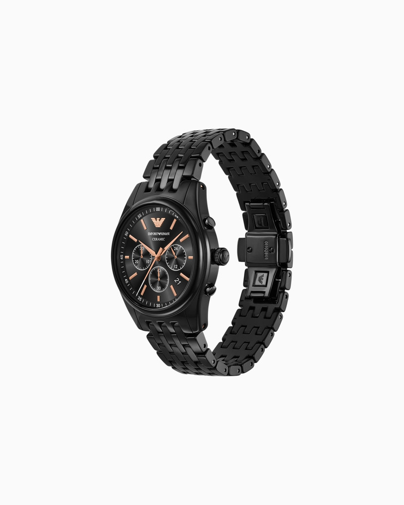 EMPORIO ARMANI CHRONOGRAPH BLACK CERAMIC WATCH outlook