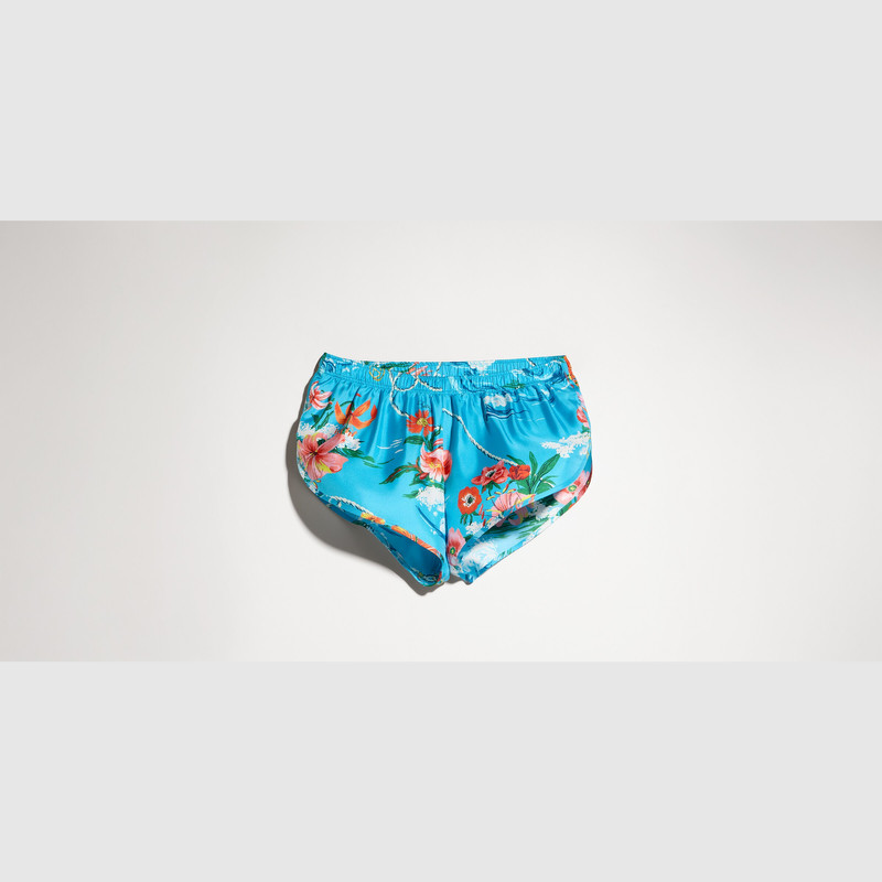 GUCCI Printed silk twill shorts outlook