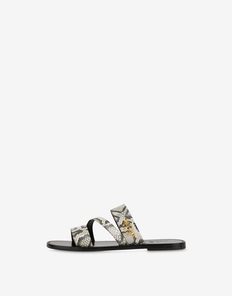 PYTHON-PRINT FLAT SANDALS 2