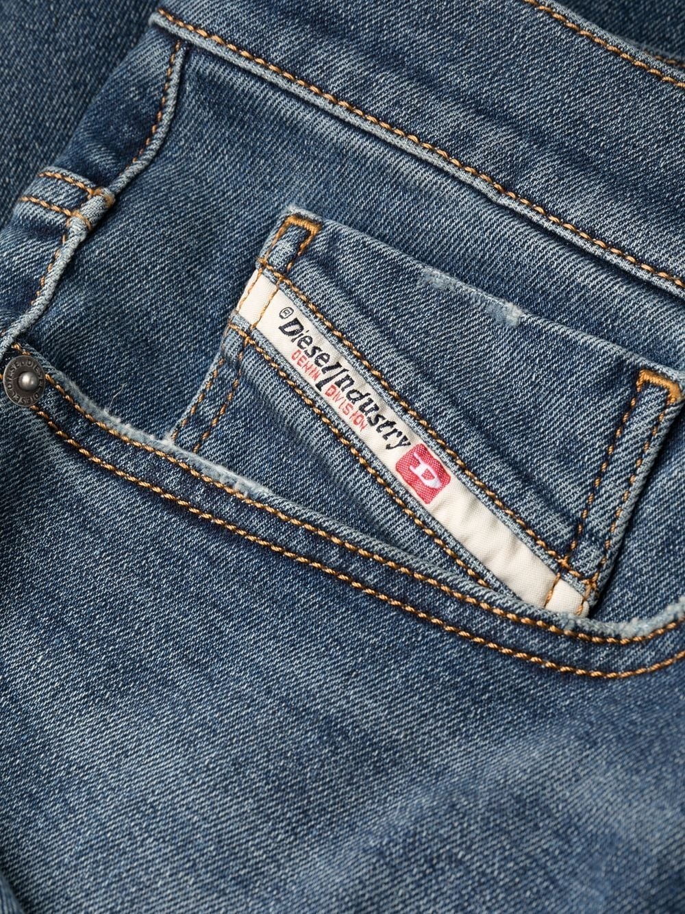 slim-cut washed jeans - 9