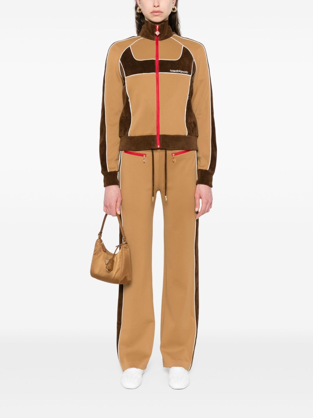 chenille panelled track pants - 2