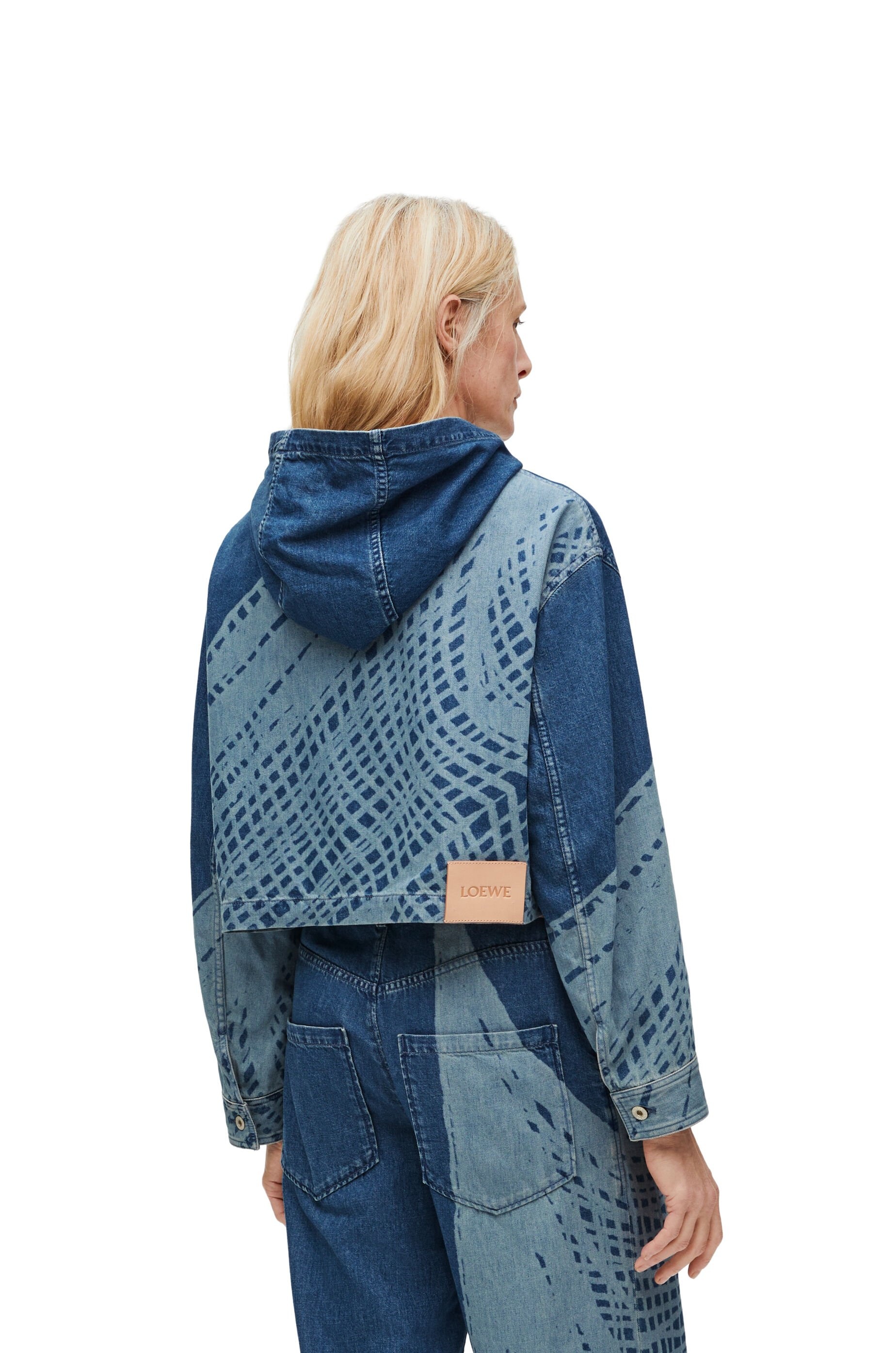 Cropped hooded jacket in denim - 4