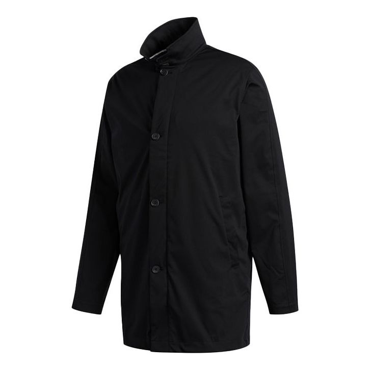 adidas Stand Collar Button Golf Long Sleeves Jacket Black FS2521 - 1