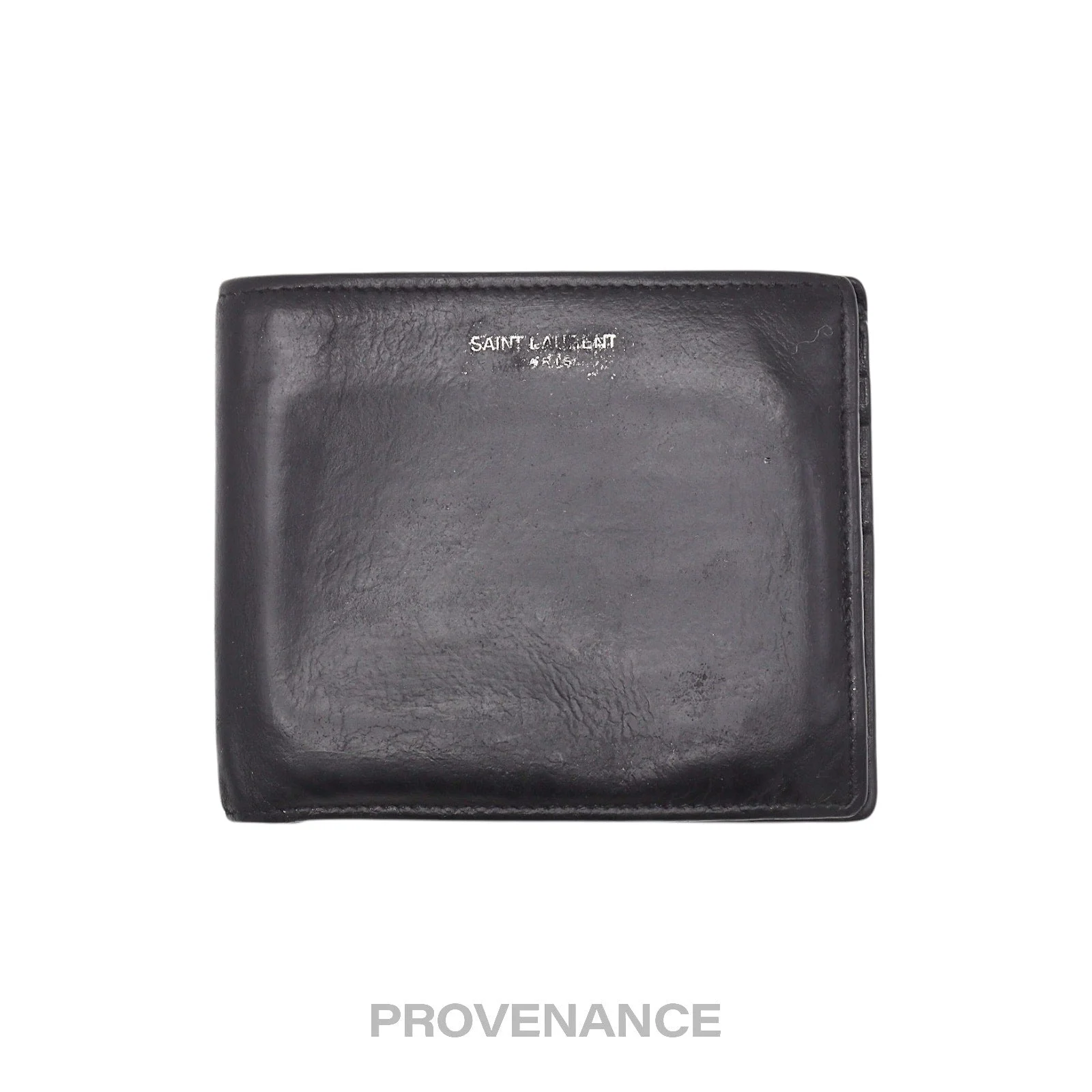 Saint Laurent Paris SLP Logo Bifold Wallet - Black - 1