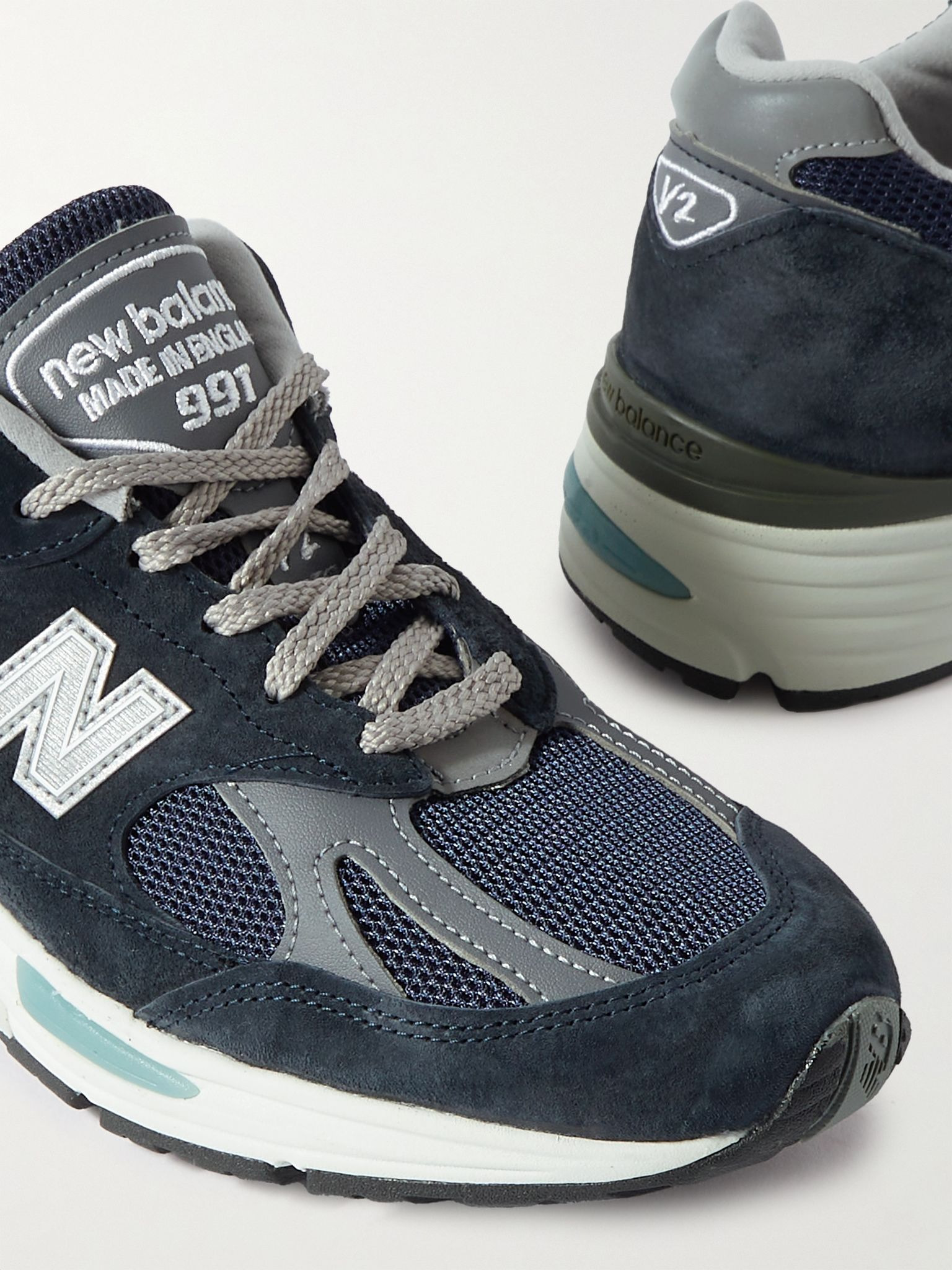 991v2 Suede, Mesh and Faux Leather Sneakers Blue - 6