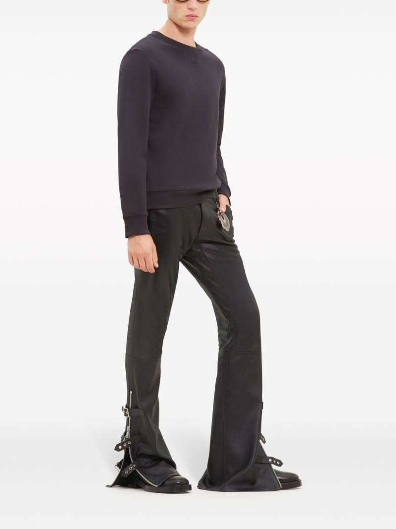 courrèges logo-embroidered fleece sweatshirt outlook