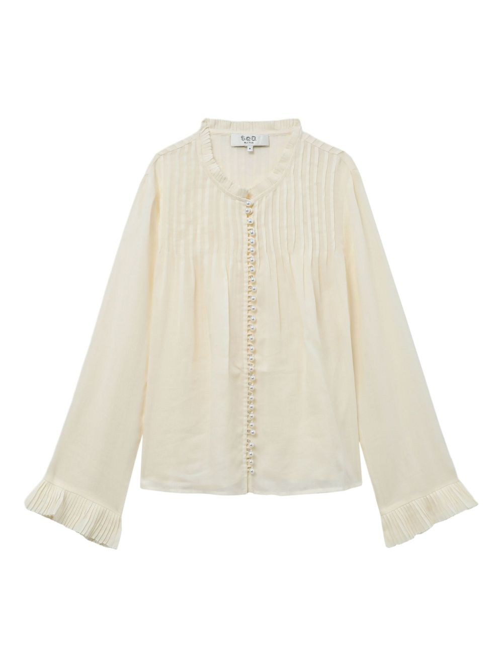 pearl-embellished blouse - 1
