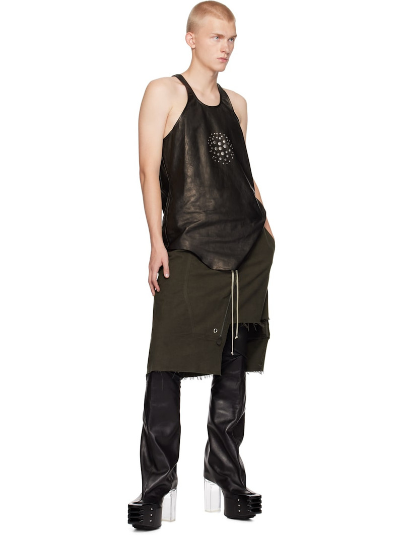 Rick Owens Black Porterville Orb Leather Tank Top outlook