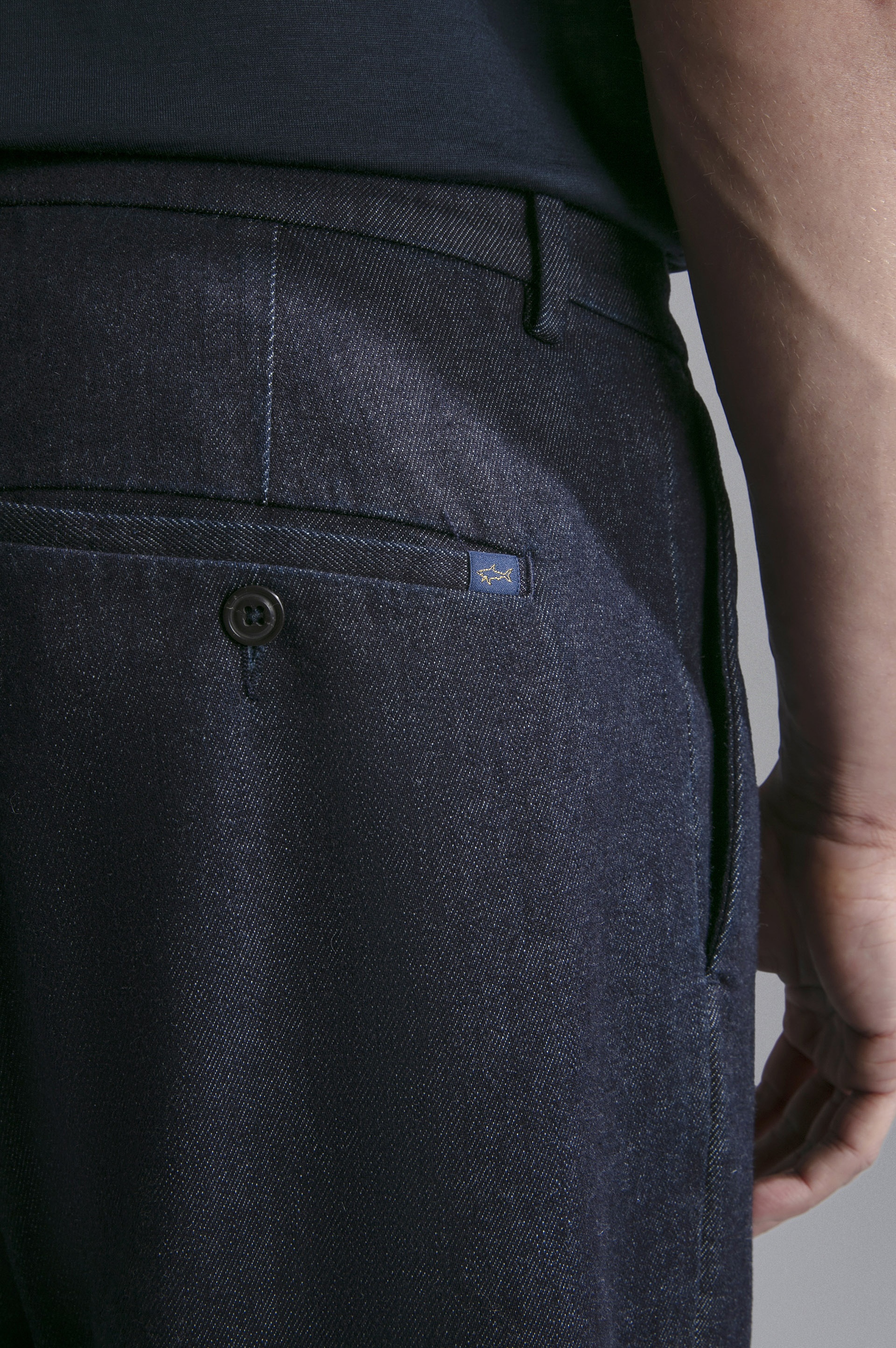 STRETCH DENIM CHINO TROUSERS - 4
