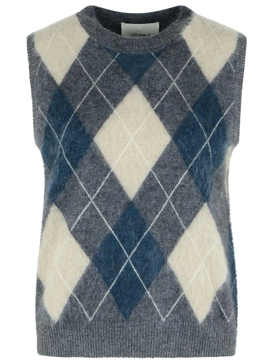 Lisa Yang 'Yasmine' Graphite Cashmere Vest - 1