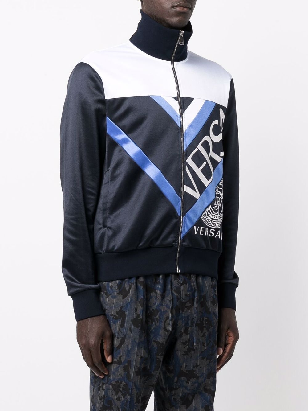 logo-print zip-fastening sweatshirt - 3