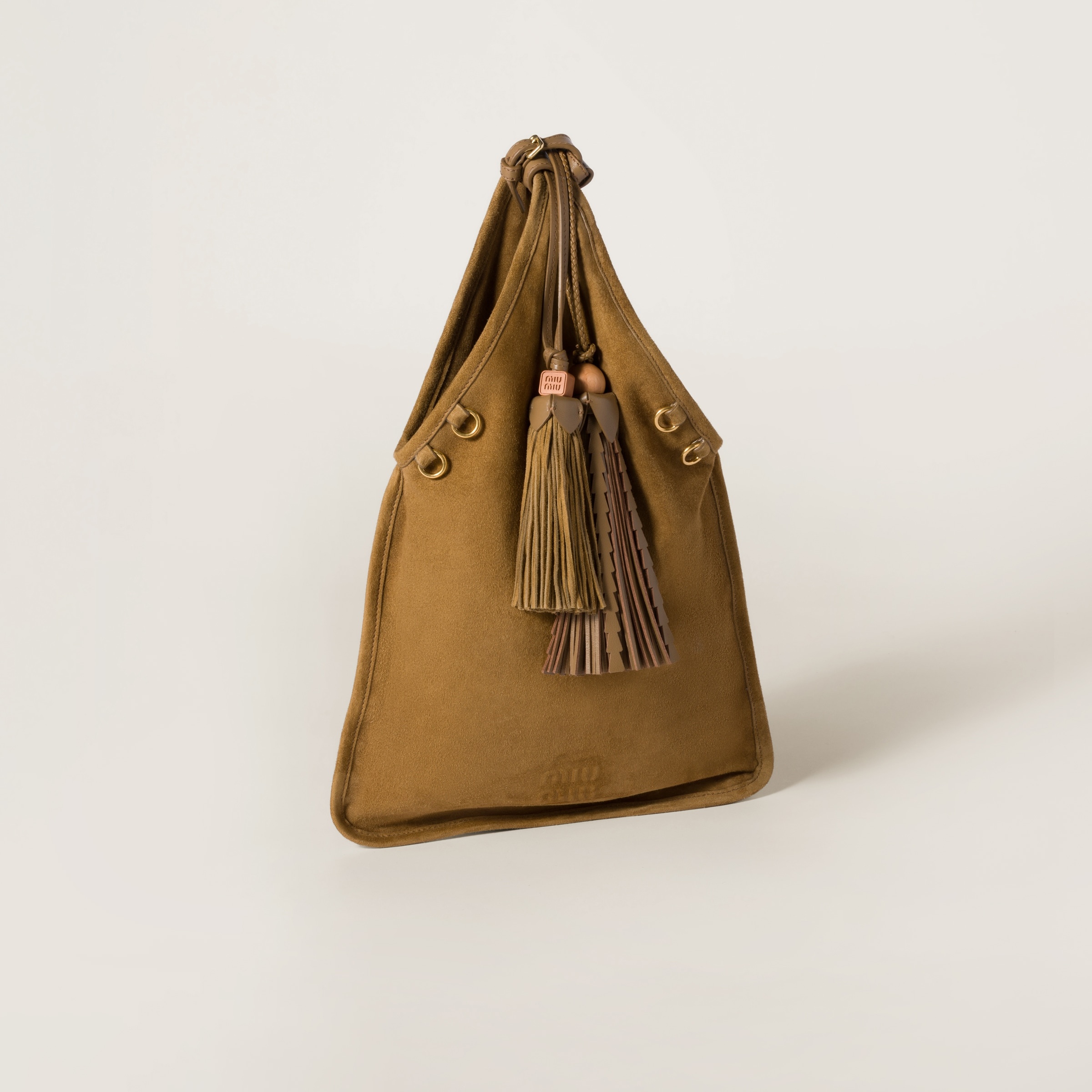 Suede handbag with tassels - 2