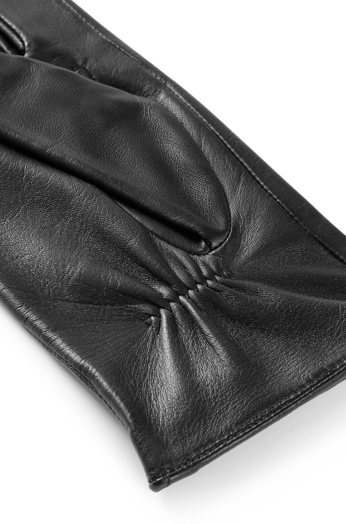 LEATHER GLOVES WITH LOGO RIVET AND FULL LINING - 3