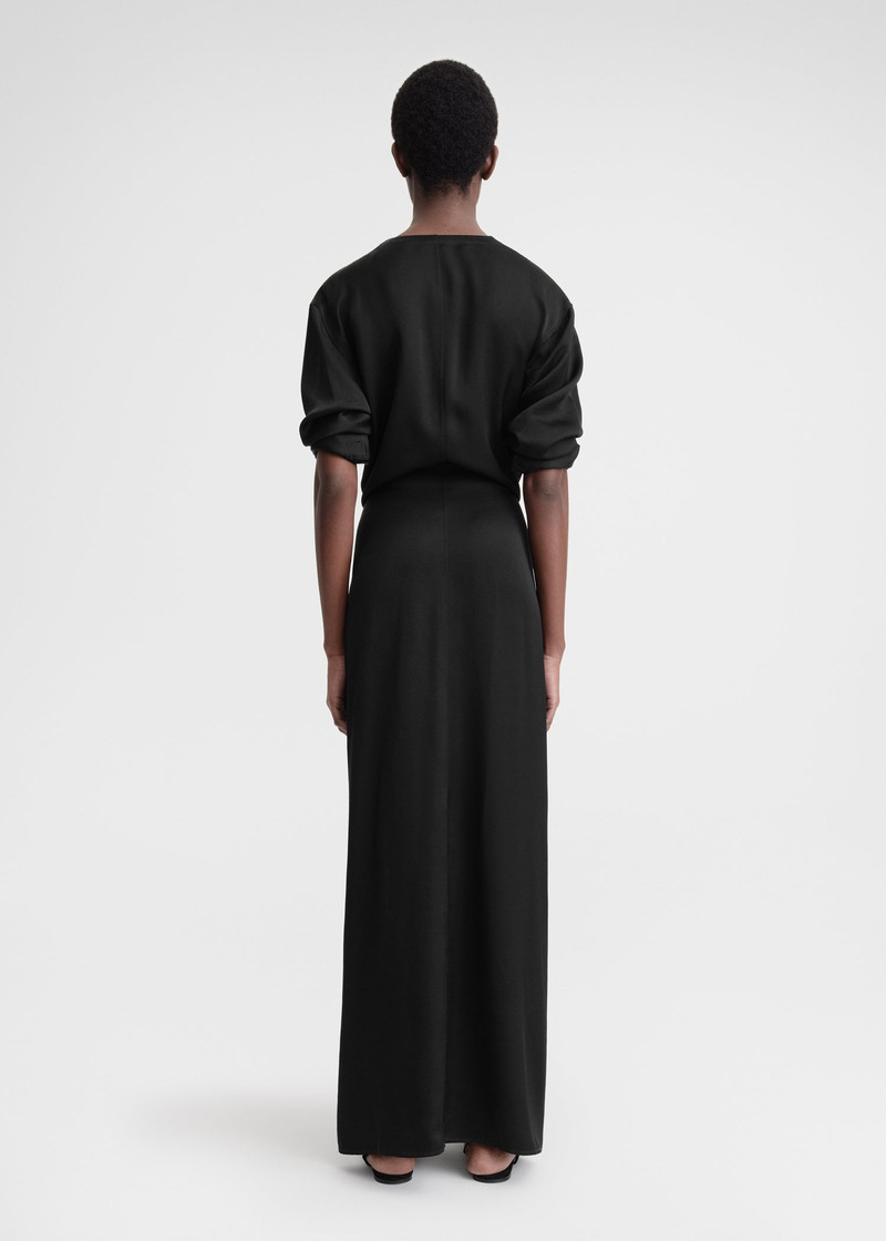 Satin knot dress black 4