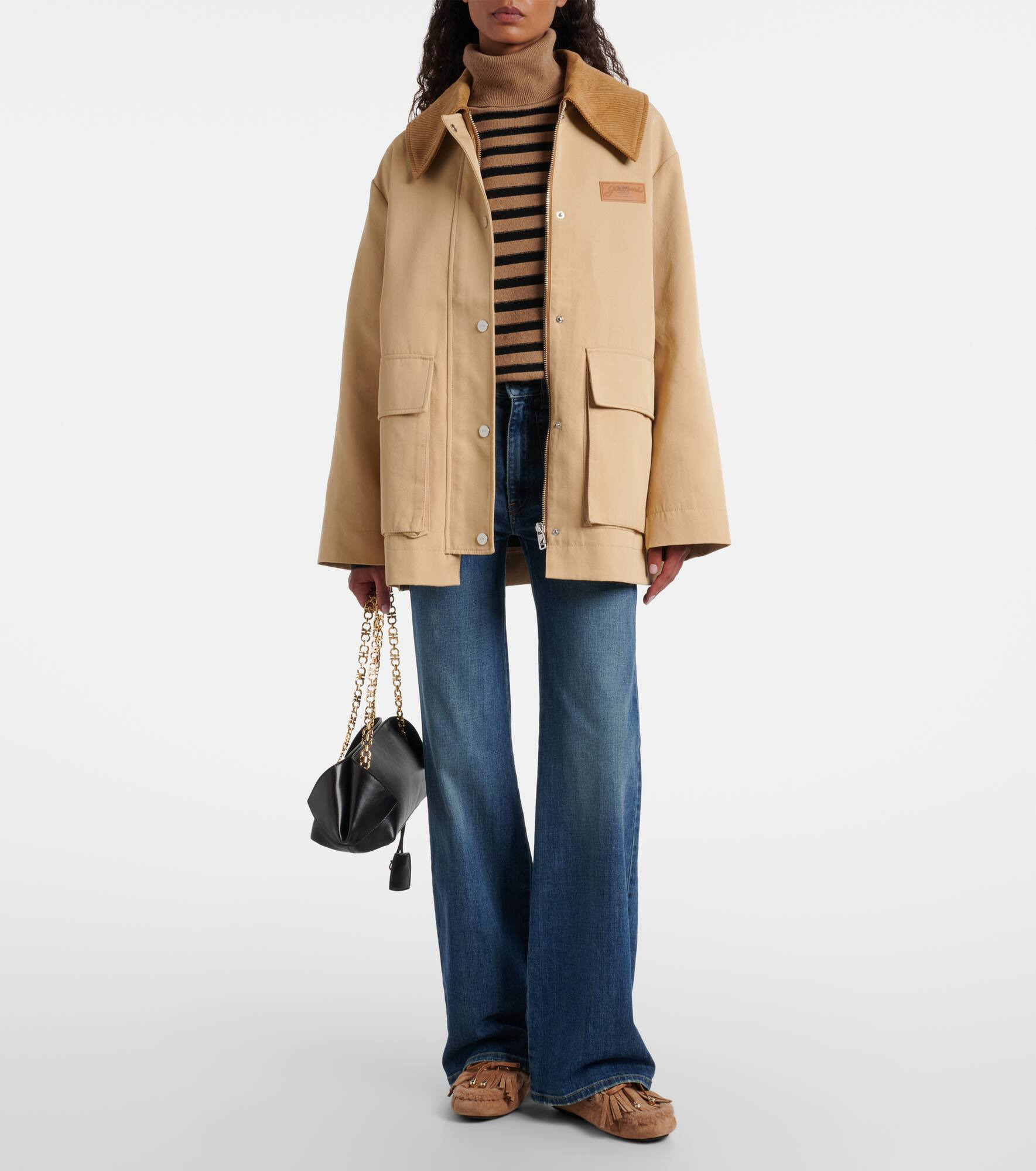 Manon F shearling-lined suede boat shoes - 3