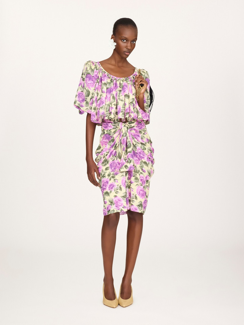 Chloé PUFF-SLEEVE CROPPED TOP IN SILK JACQUARD outlook