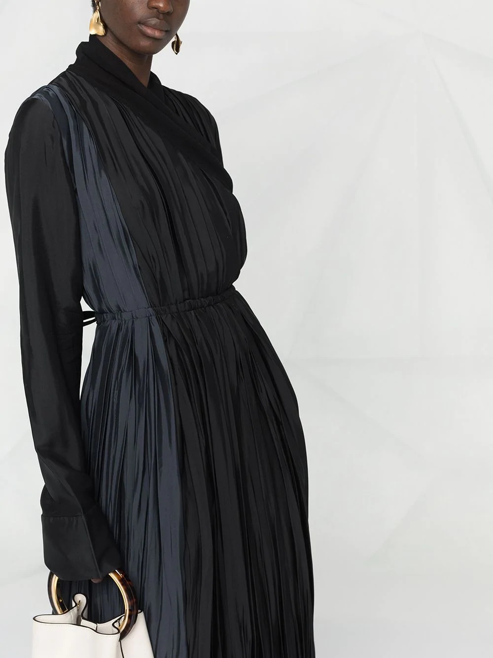 wraparound pleated dress - 5