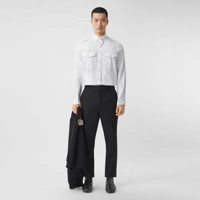 Burberry Topstitched Cotton Satin Shirt outlook