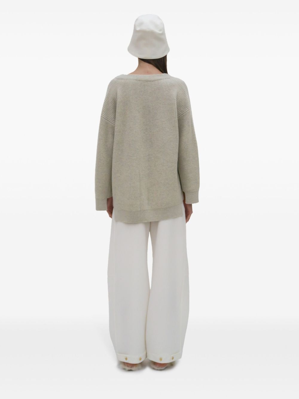ribbed panelled cardigan - 4