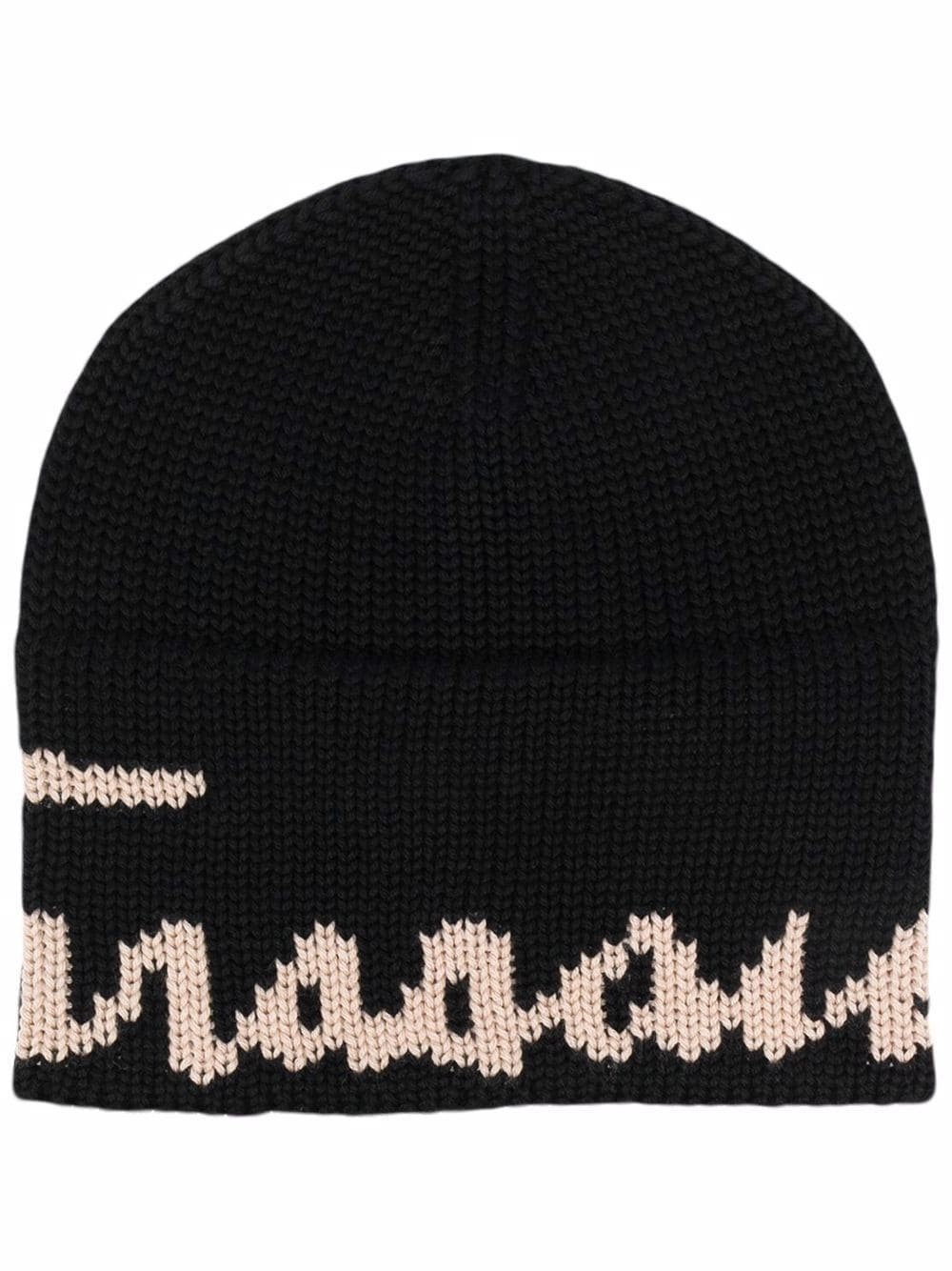 intarsia-knit wool beanie - 1