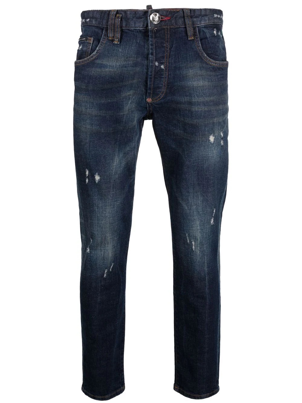 distressed skinny-cut jeans - 1