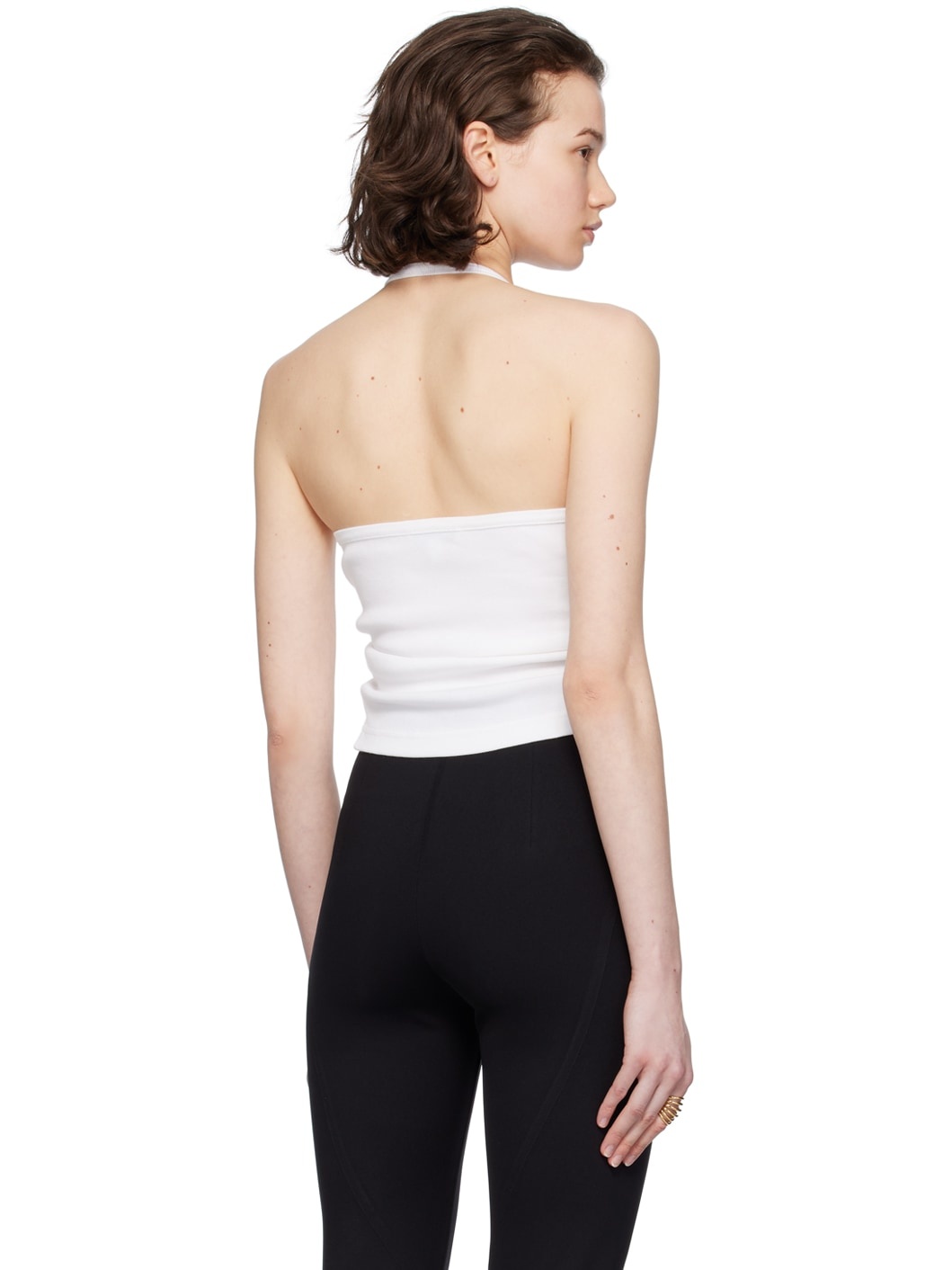 White Gathered Tank Top - 3