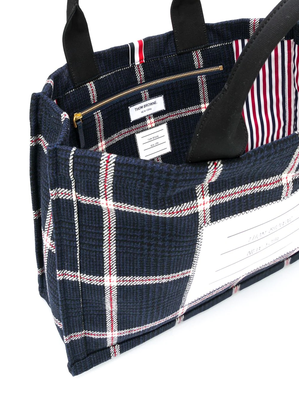 4-bar checked tote bag - 5