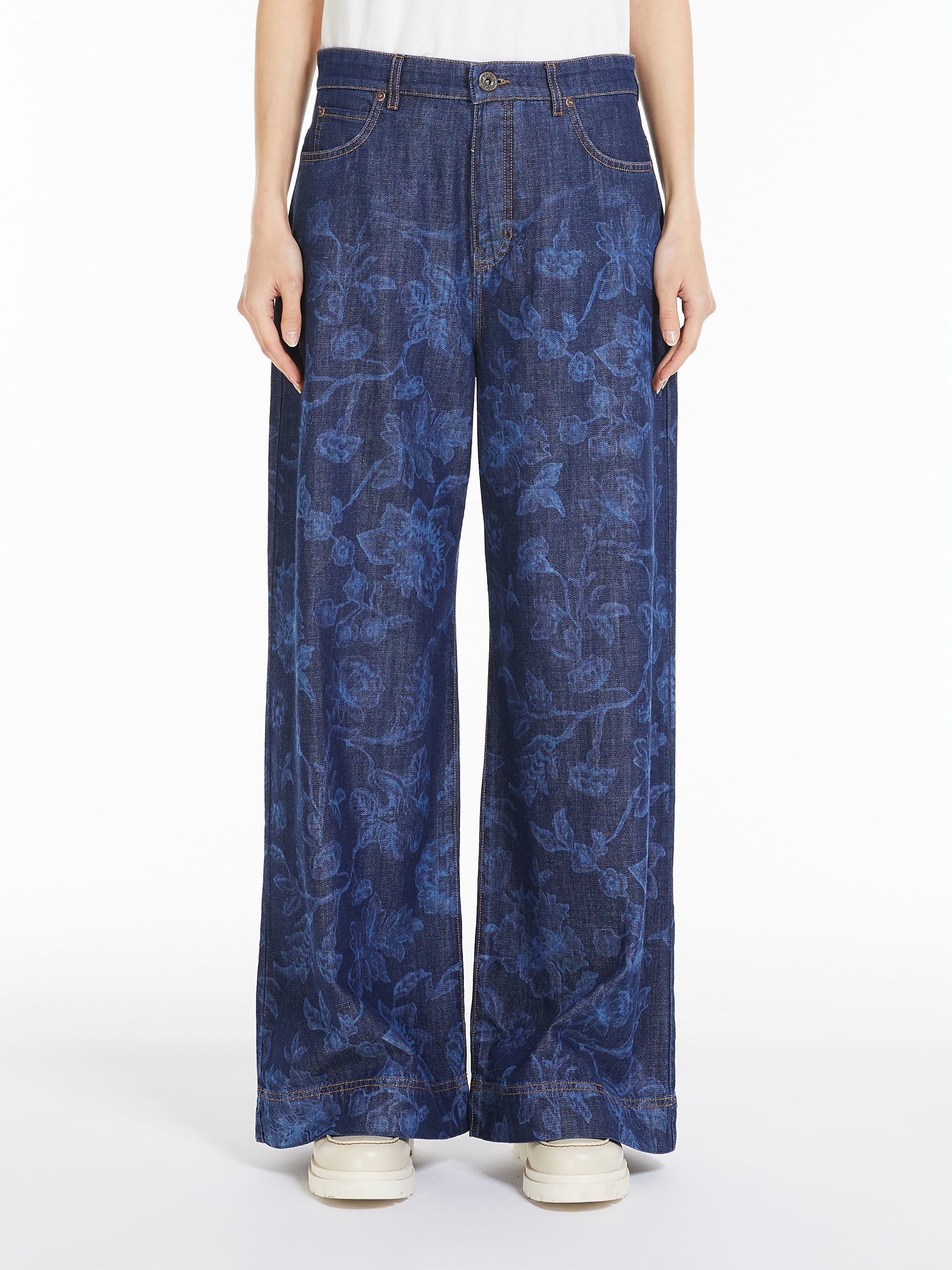OMELIA Floral denim jeans - 3