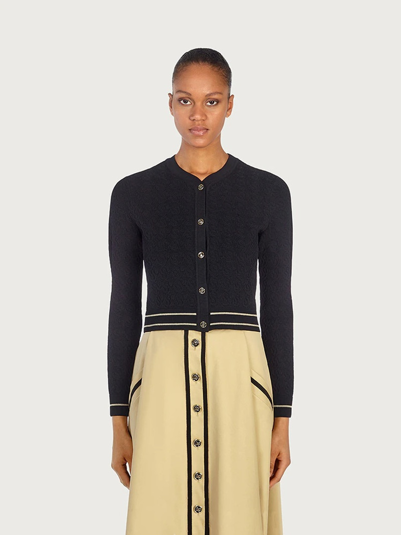 FERRAGAMO GANCIO S JACQUARD CARDIGAN outlook