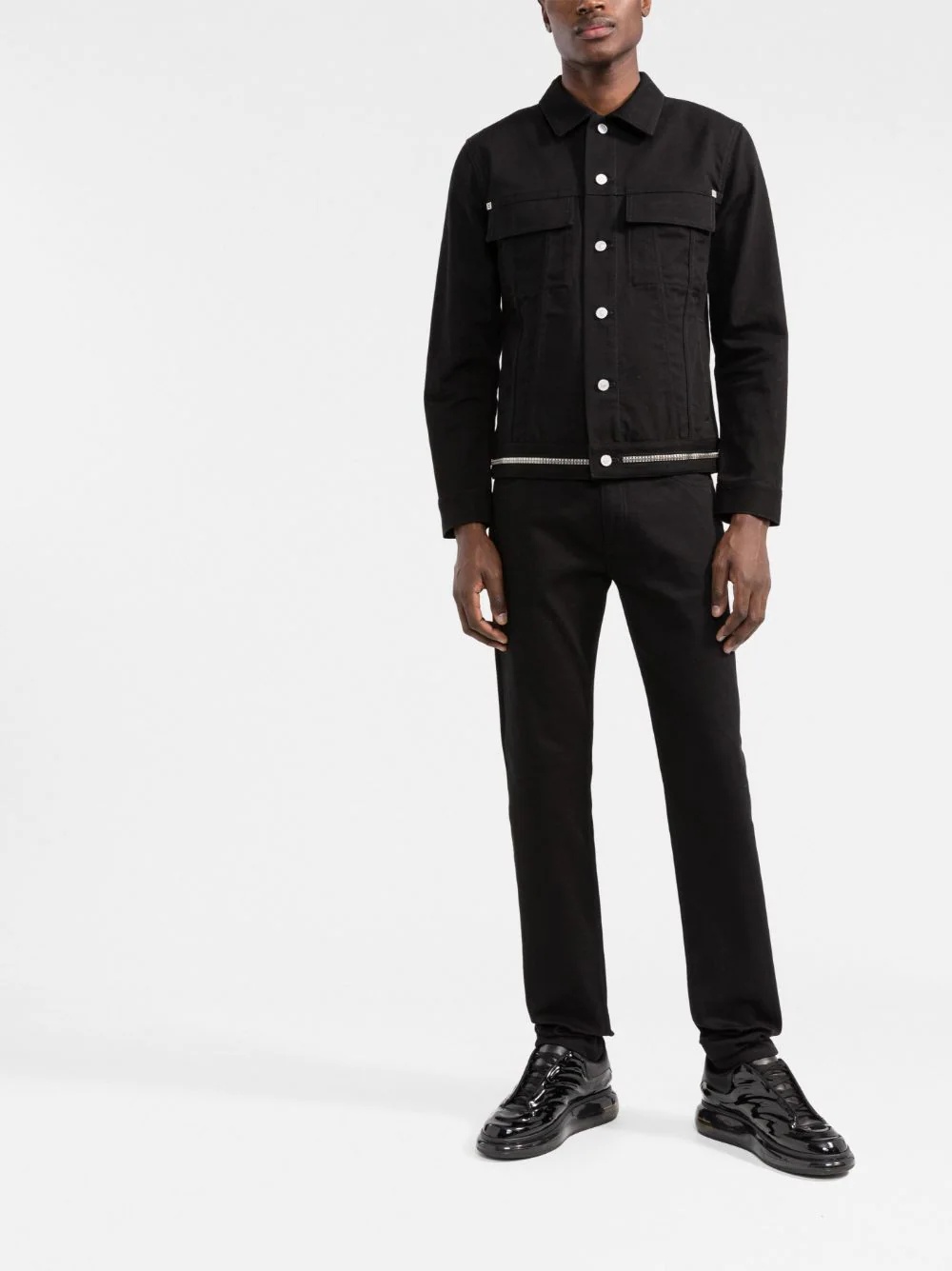 4G chain-embellished skinny jeans - 2
