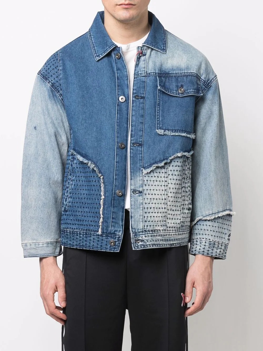 raw-cut edge denim jacket - 3