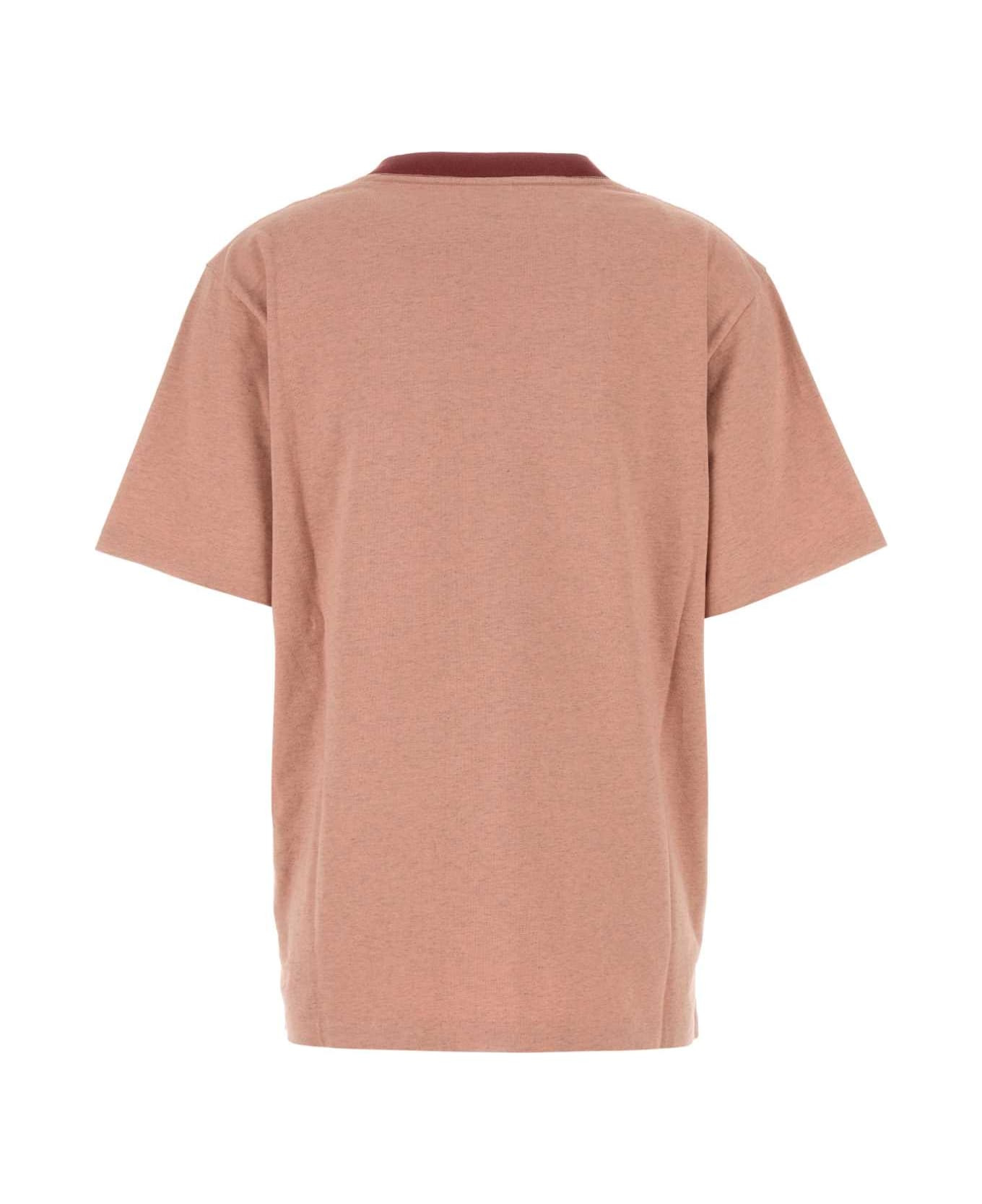 Melange Dark Pink Cotton T-shirt - 2