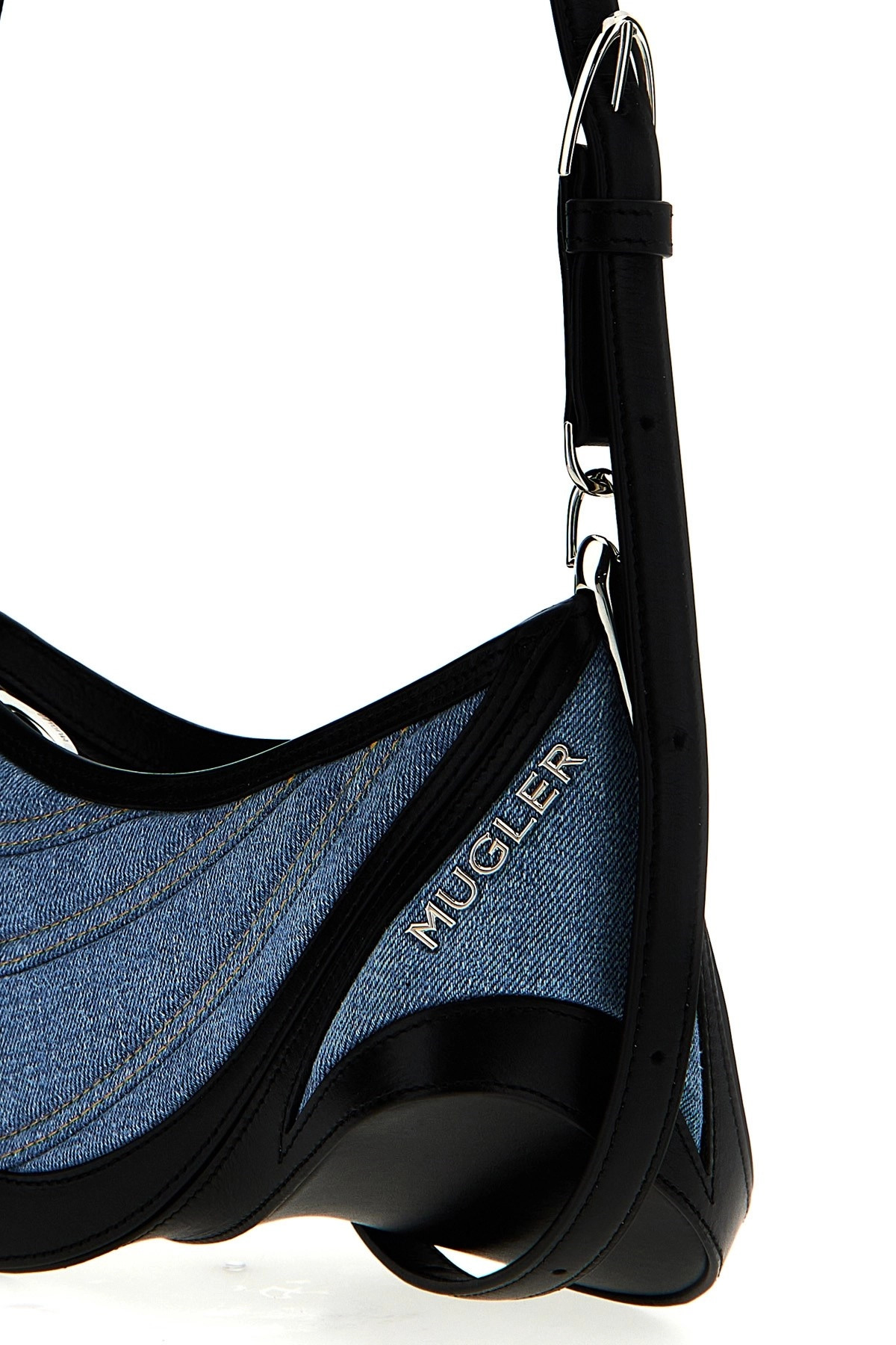'small denim spiral curve 01' shoulder bag - 4
