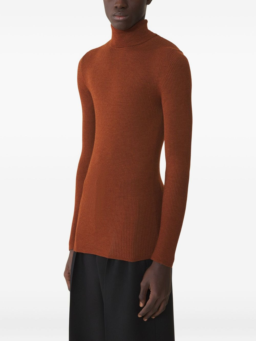 ribbed turtleneck sweater - 3