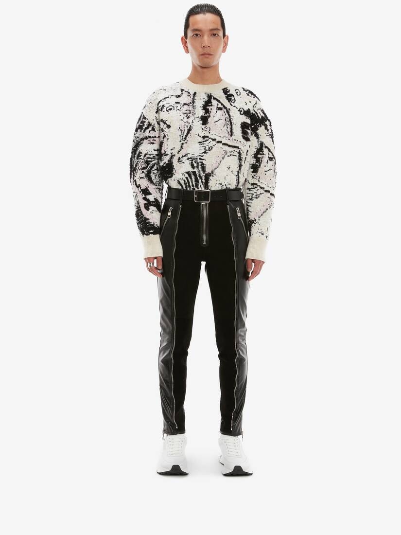 William Blake Dante Jacquard Jumper in Ivory/black - 2
