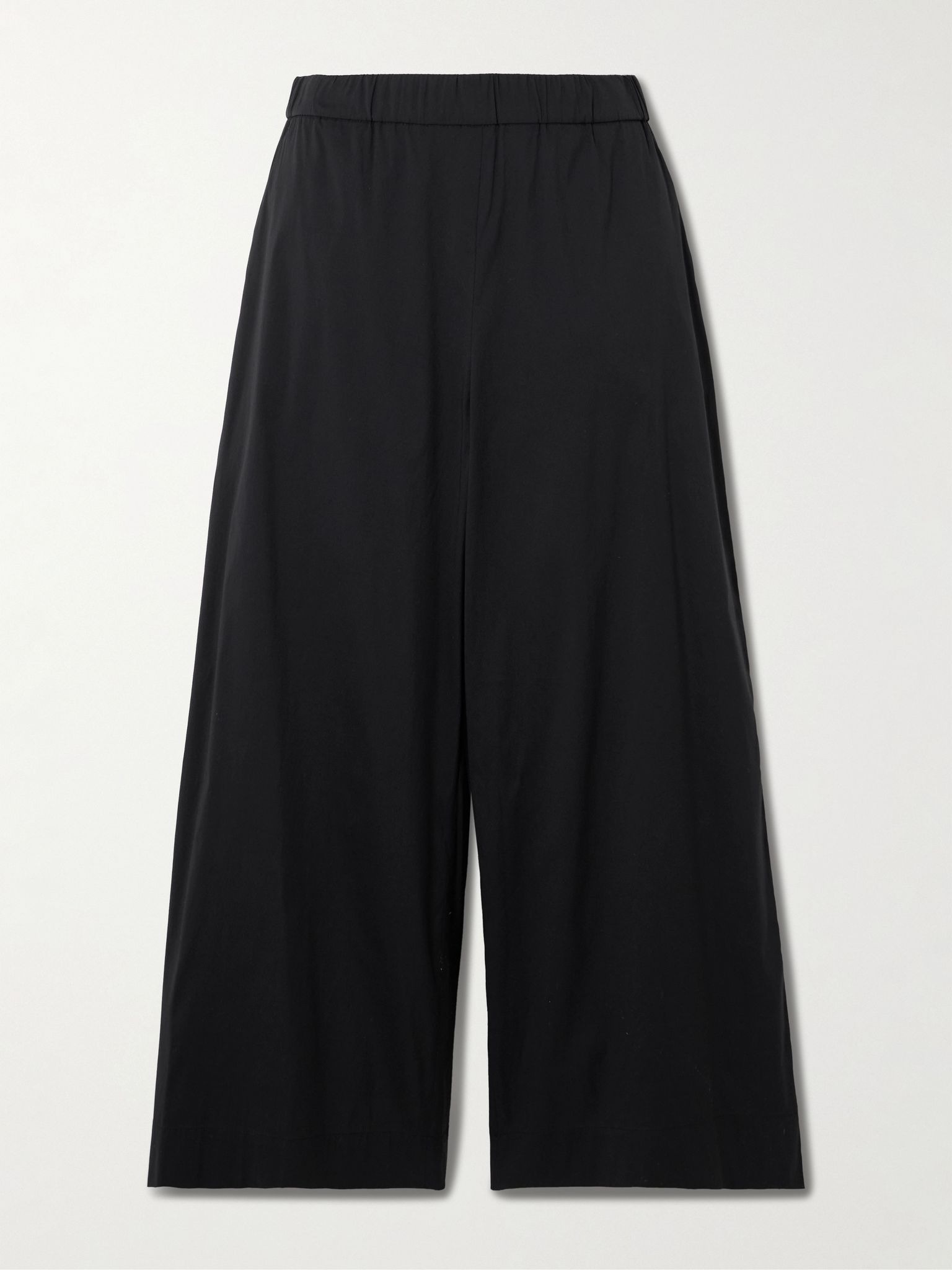 Rio cotton-blend poplin wide-leg pants Black - 1