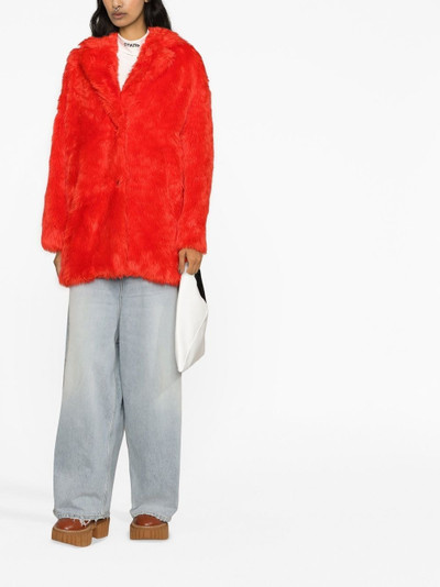 MSGM faux-fur buttoned-up coat outlook