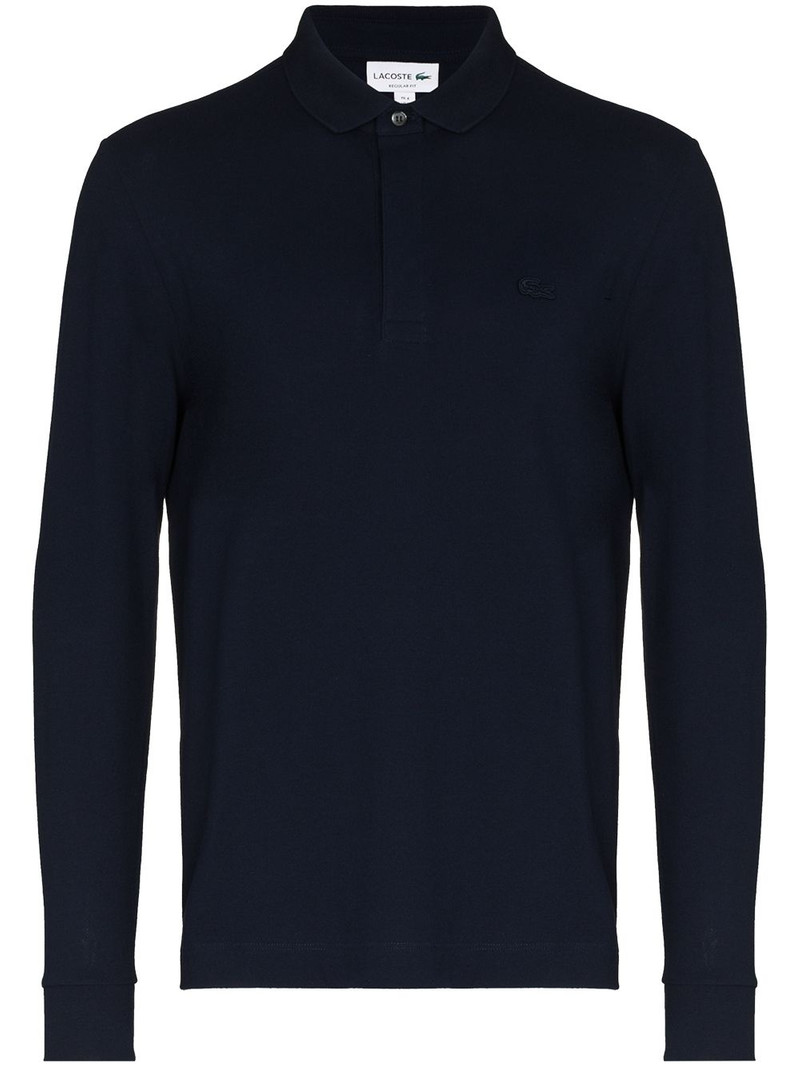logo-embroidered long-sleeve polo shirt 1