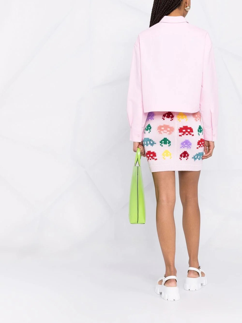 alien intarsia-knit mini skirt - 4