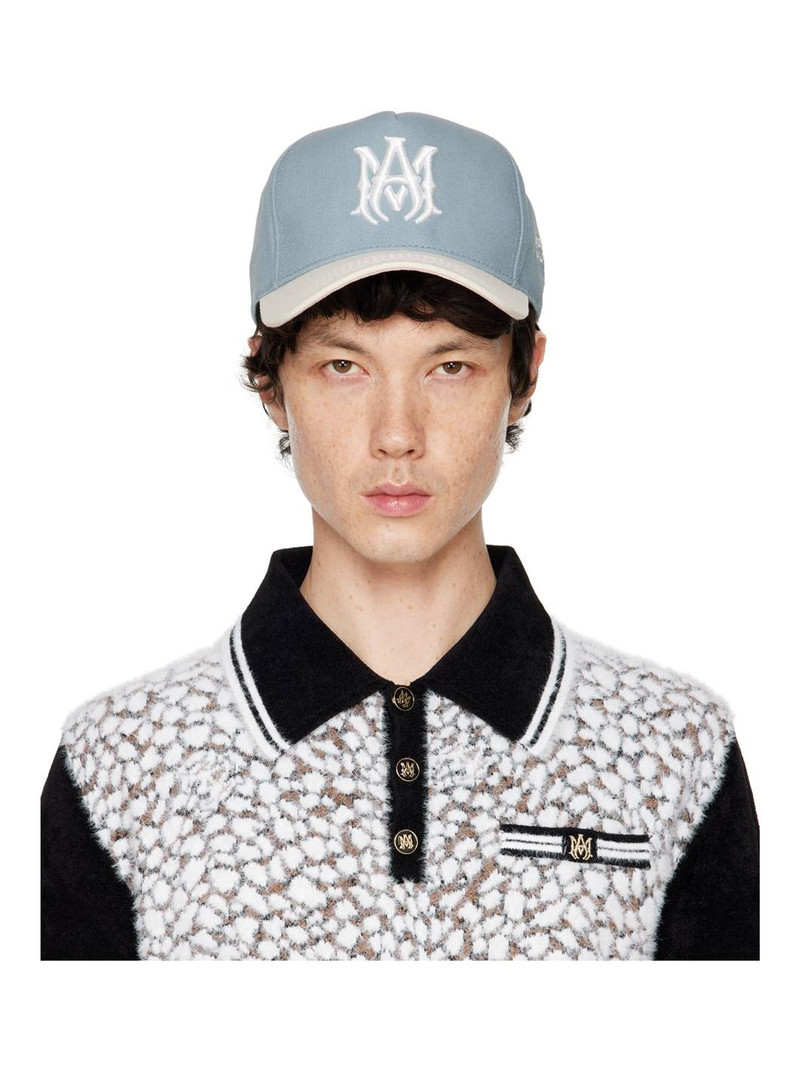 Blue & Off-White 'MA' Two-Tone Canvas Cap 1