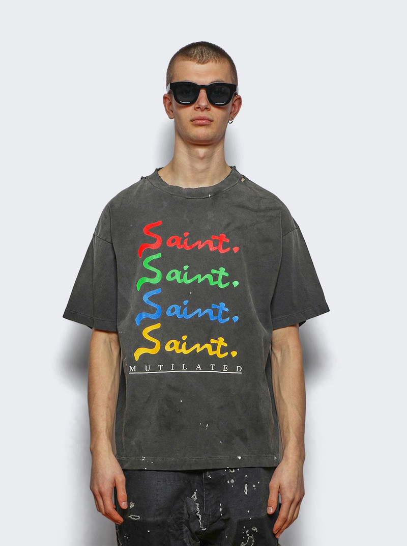 SAINT M×××××× Mutilated T-shirt Black outlook